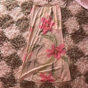 Floral Pink Maxi Skirt